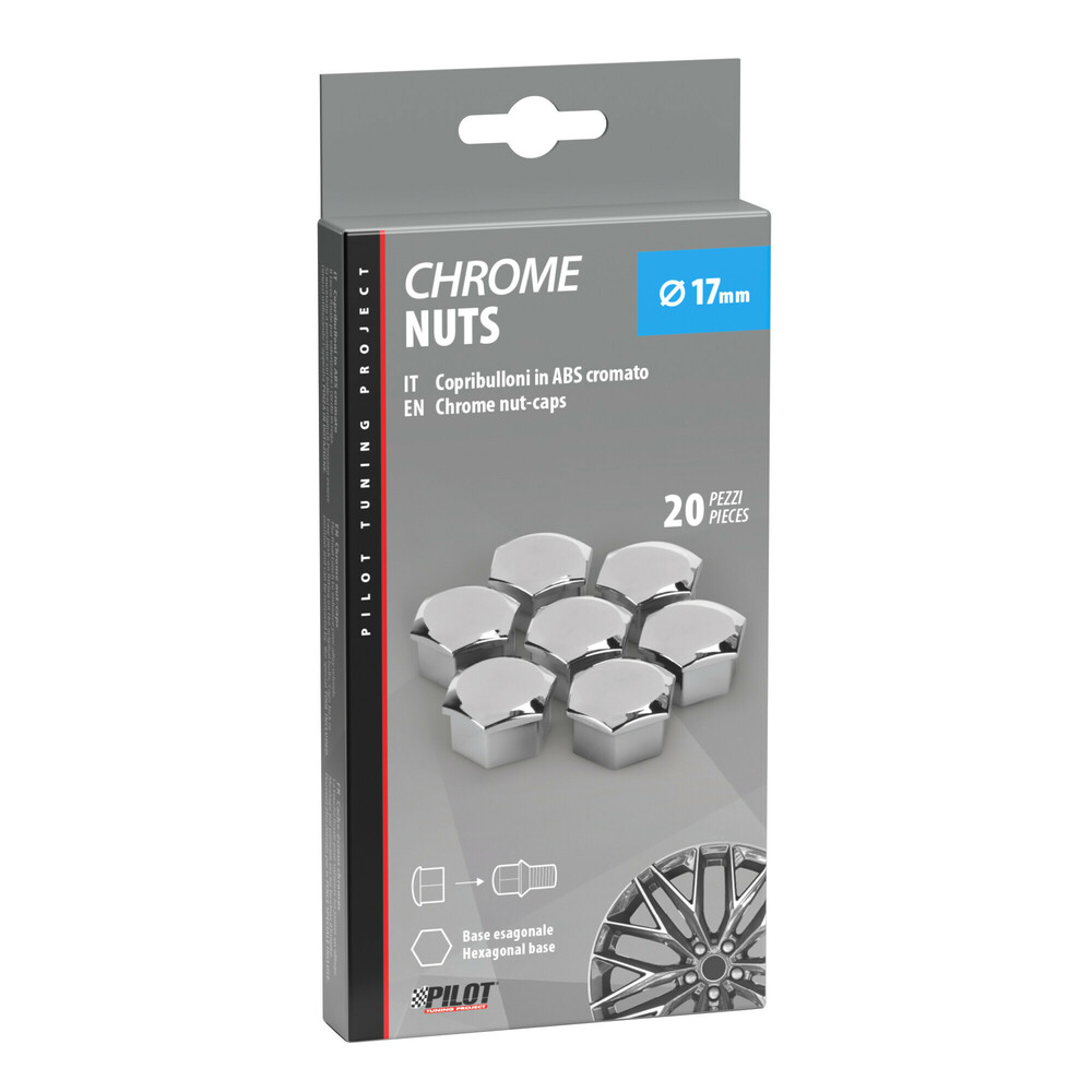ChromeNut Caps, 20 copribulloni Ø 17 mm