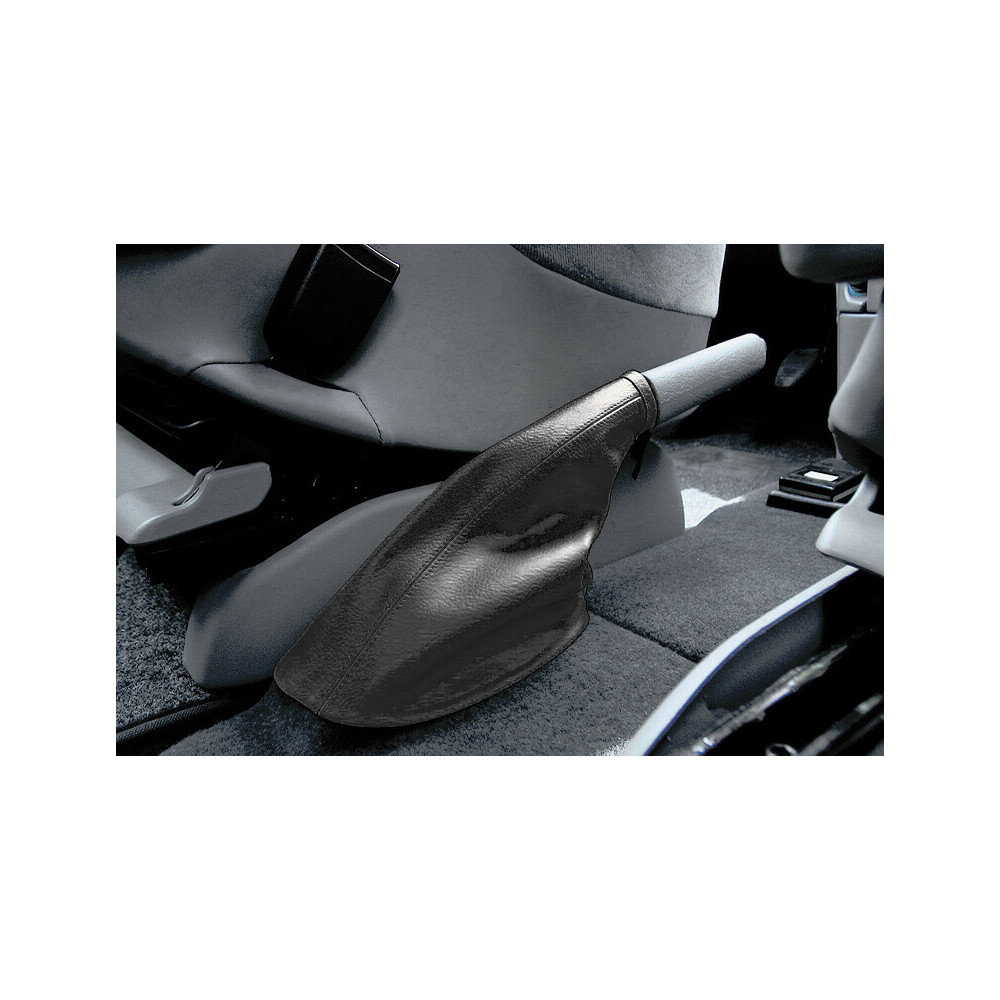 Leather central handbrake boot Black