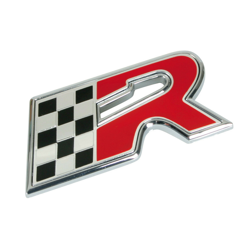 Chromed 3D emblem, bicolour - R-Flag