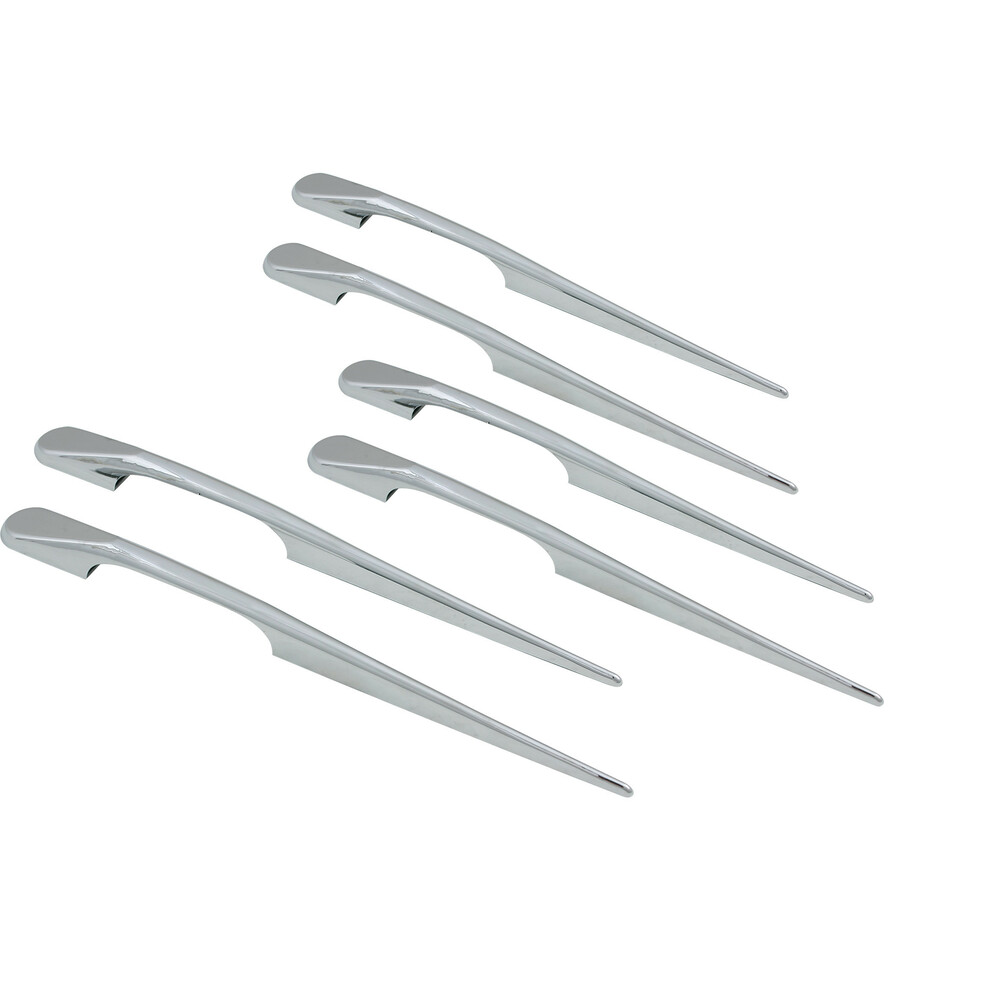 Long-Fin, Styling side markers - 6 pcs - 223 mm - Chrome
