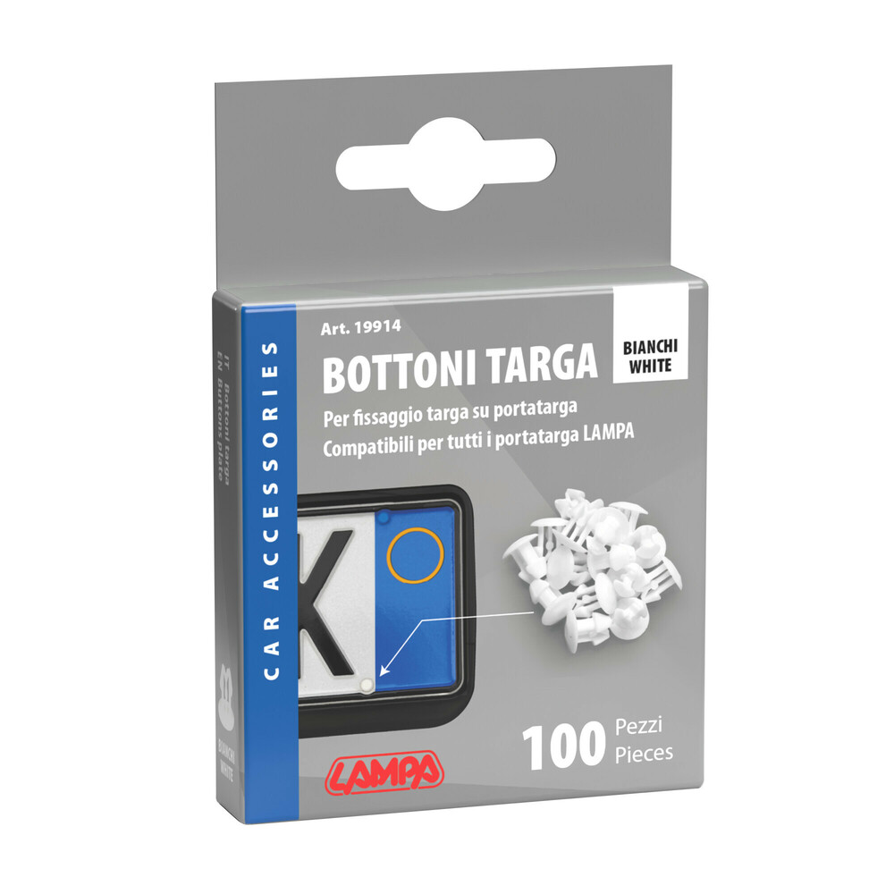 Set 100 pcs buttons plate - White