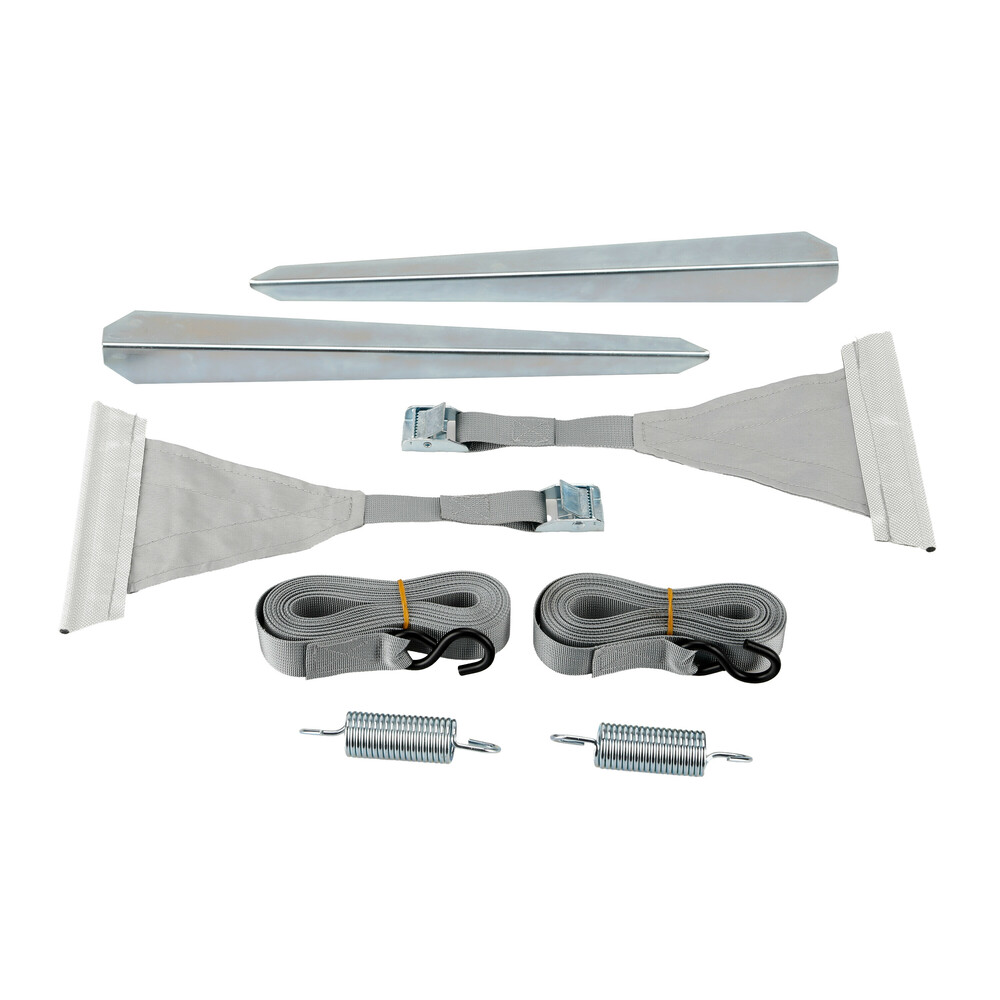Set di cinghie anti-tormenta per tendalini a cassetta dotati di canalina