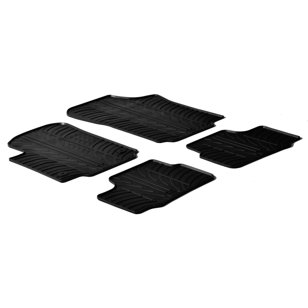 Tailored rubber mats - compatible for  Seat Mii 3p (05/12>09/18) -  Seat Mii 5p (05/12>07/20) -  Skoda Citigo 3p (05/12>10/19) -  Skoda Citigo 5p (05/12>10/19) -  Volkswagen Up! 3p (01/12>) -  Volkswagen Up! 5p (01/12>) -  Volkswagen Up! Cross (10/13>09/19)