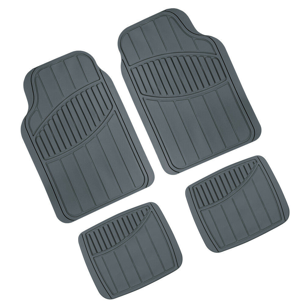 Kyoto, serie tappeti universali in pvc 4 pezzi - Grigio