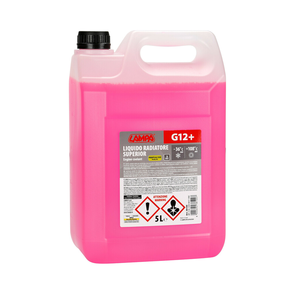 Superior-Rosso G12+, liquido antigelo concentrato (-36°C) - 5 L