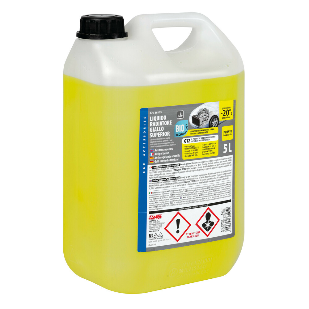 Liquide de refroidissement jaune, type D -25°, 5L - FL'AUTO