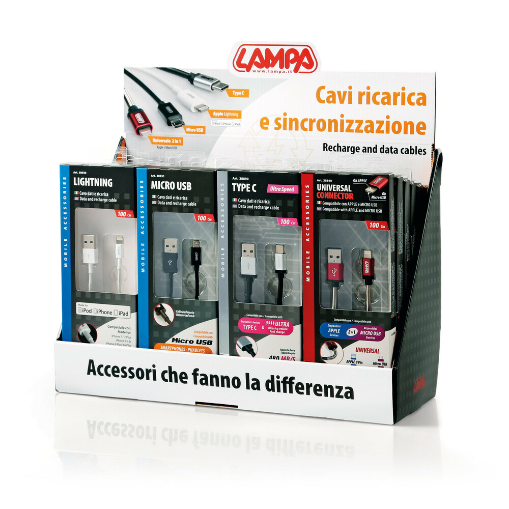 Cavo Ricarica e Sincronizzazione USB A Apple 2Metri Nero