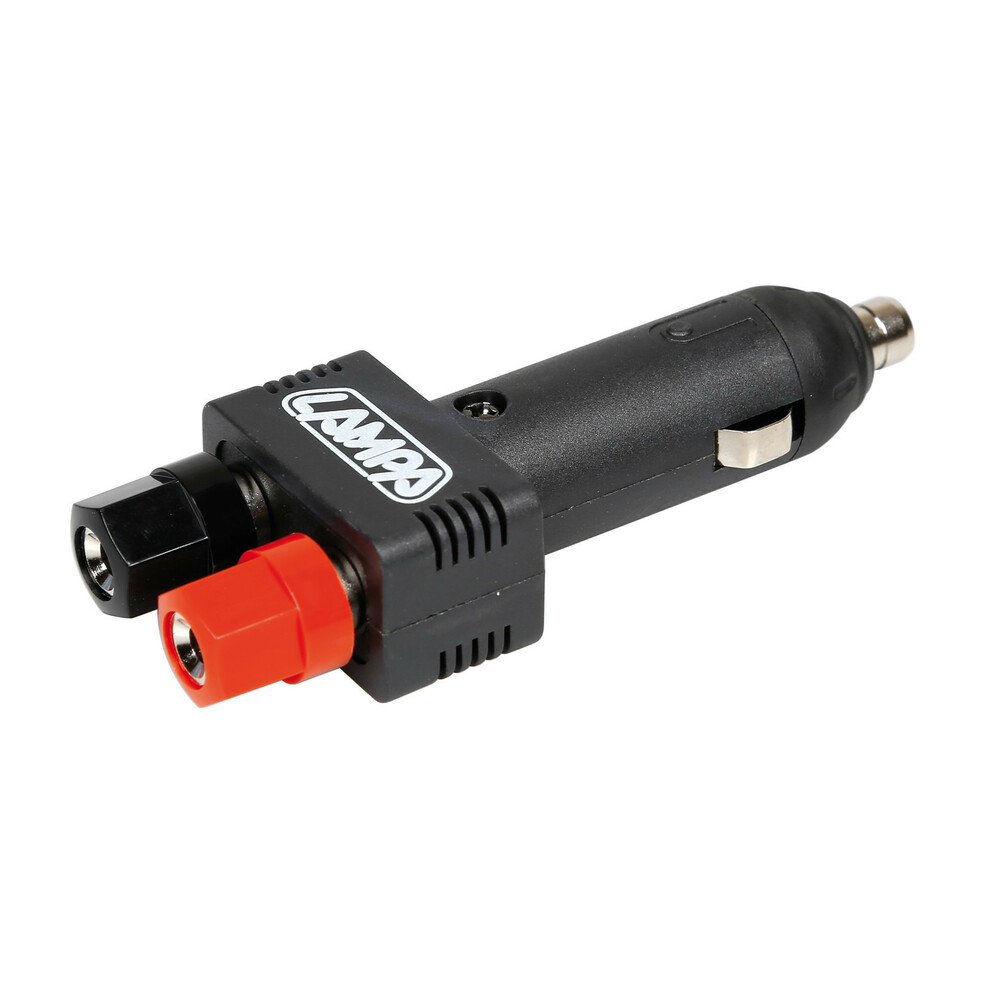 Cigarette lighter plug with quick connectors, 12/24V