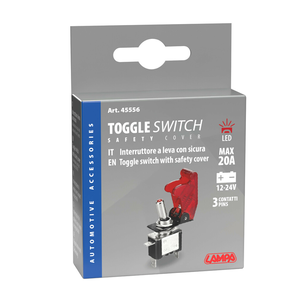 Rosso Interruttore a leva con sicura 12V 20A
