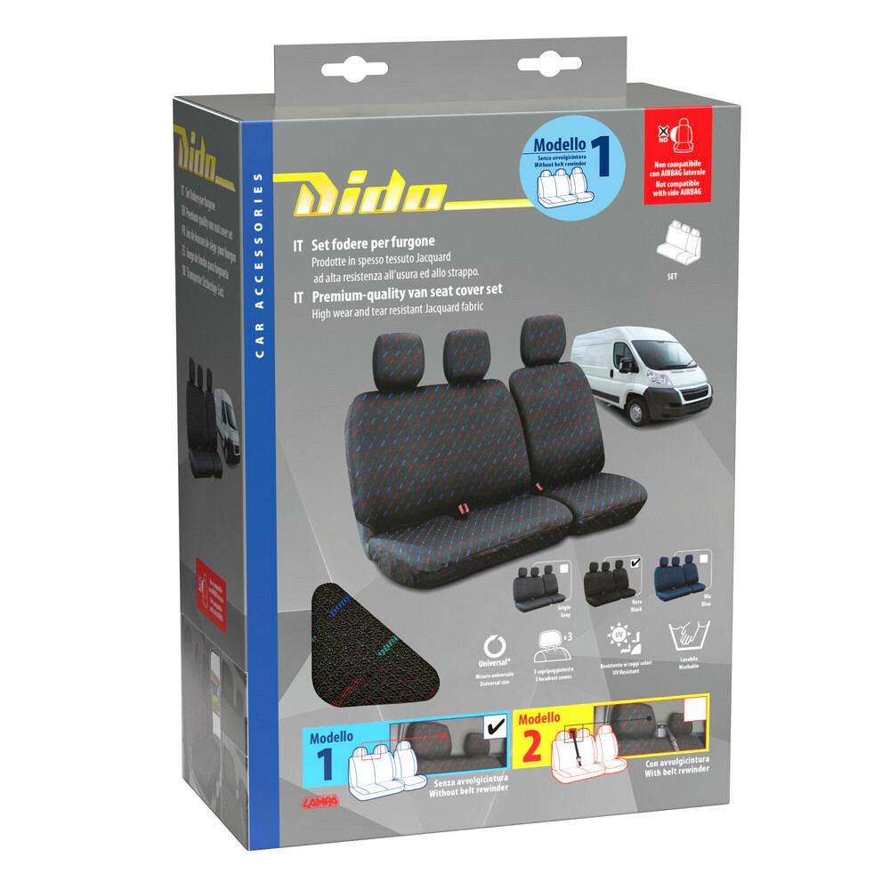 Lampa 54694 Set Fodere Auto Web: Universali, Morbide E In Colori Resistenti (Nero/Rosso)