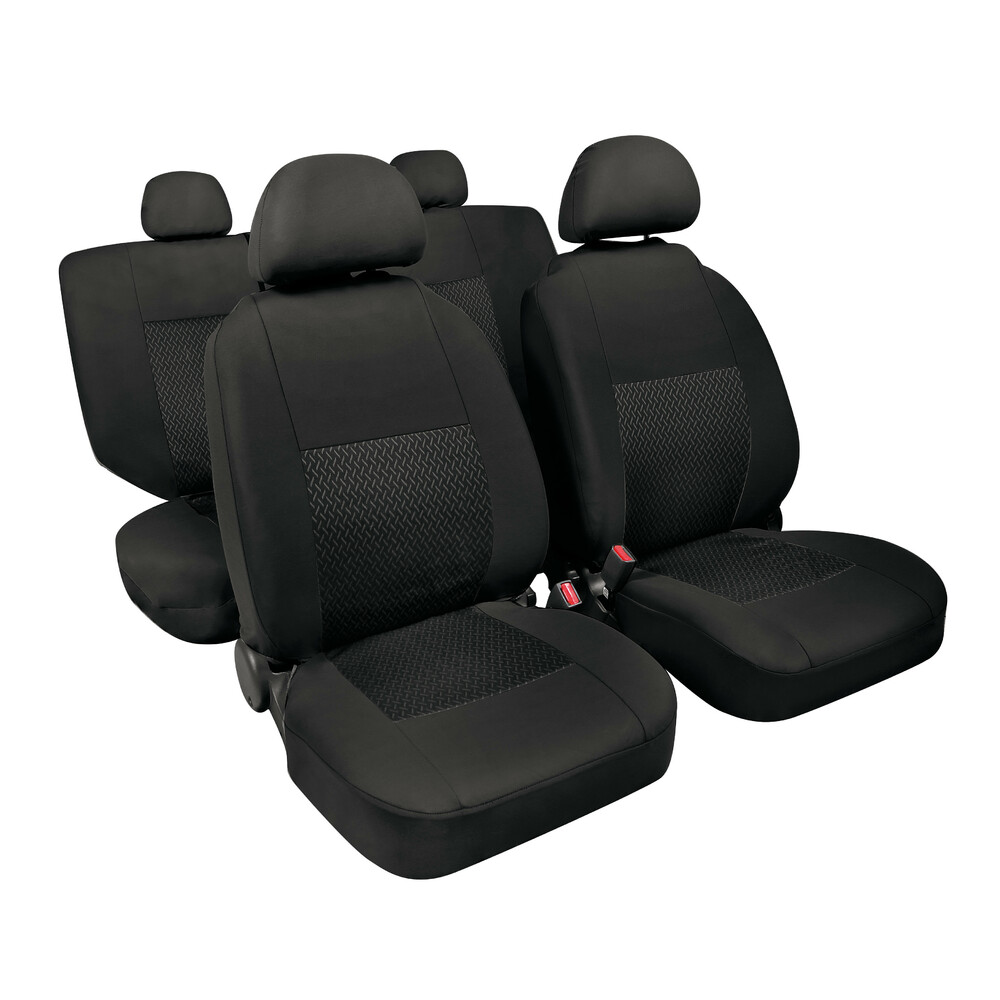 Linear high quality jacquard seat cover set Black