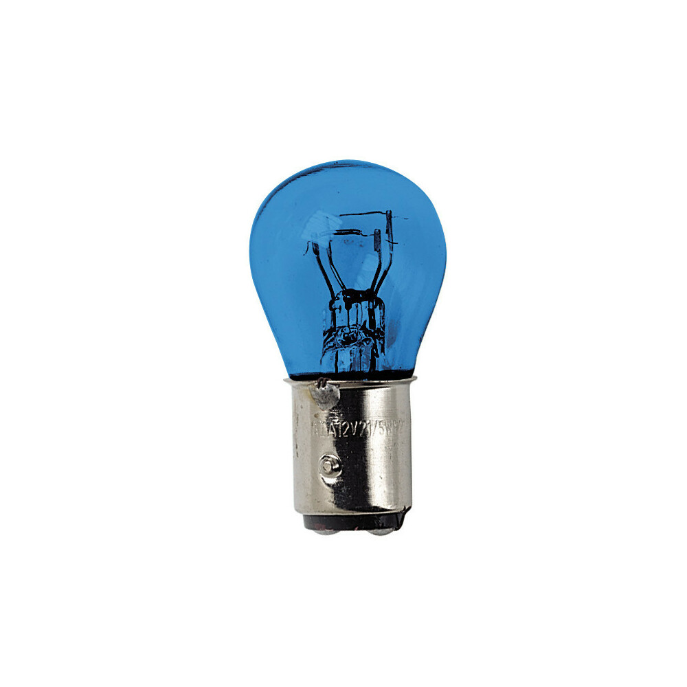 12V Blue Dyed Glass, Lampada 2 filamenti - (P21/5W) - 21/5W