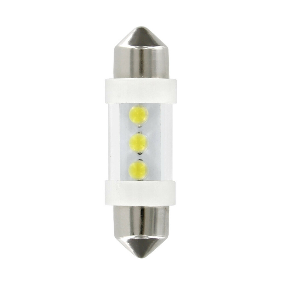 12V Led Series - 3 Led - (C5W) - 10x35 mm - SV8,5-8 - 2 pz - D/Blister - Bianco