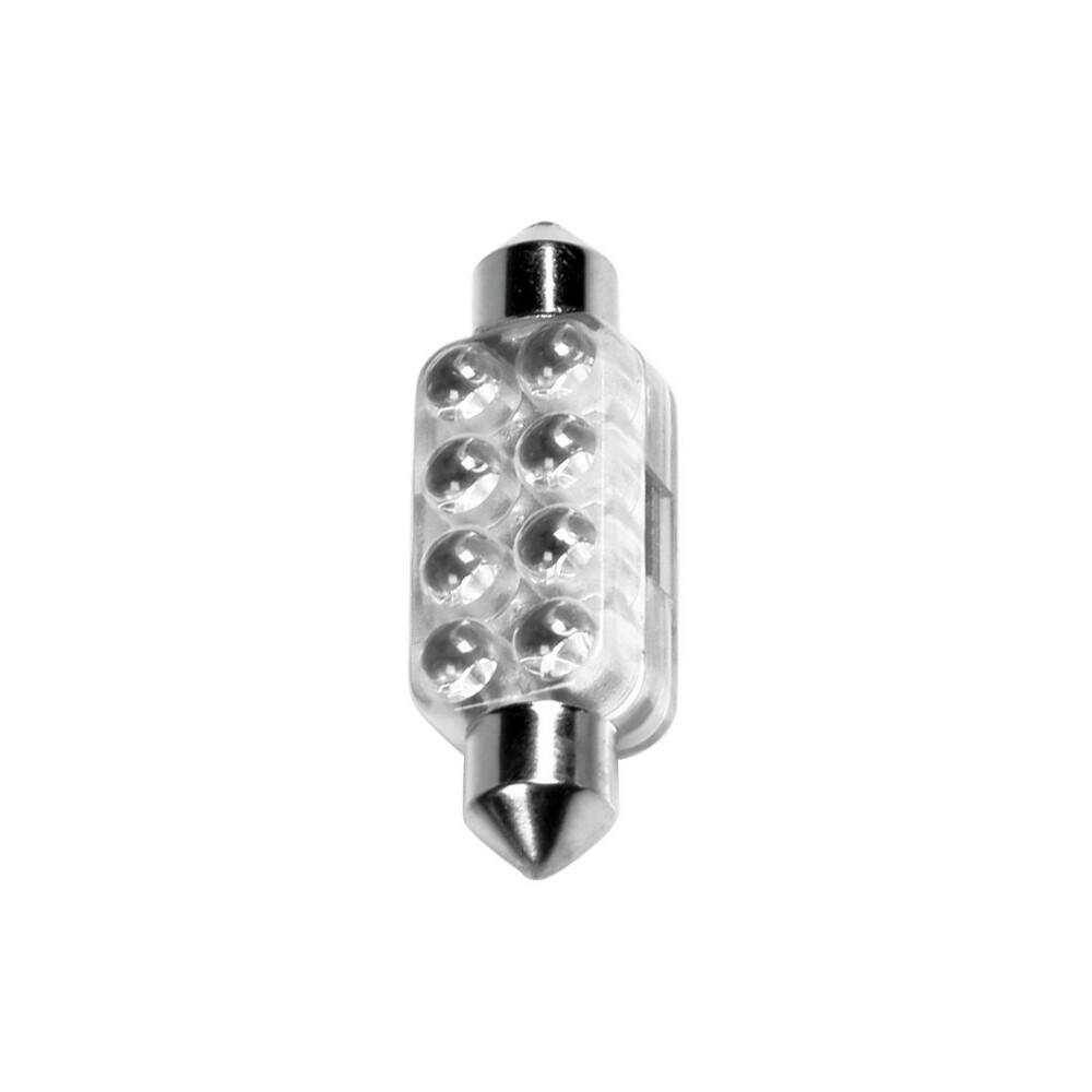 12V Lampada siluro 8 Led - 13x44 mm - SV8,5-8 - 1 pz  - D/Blister - Rosso