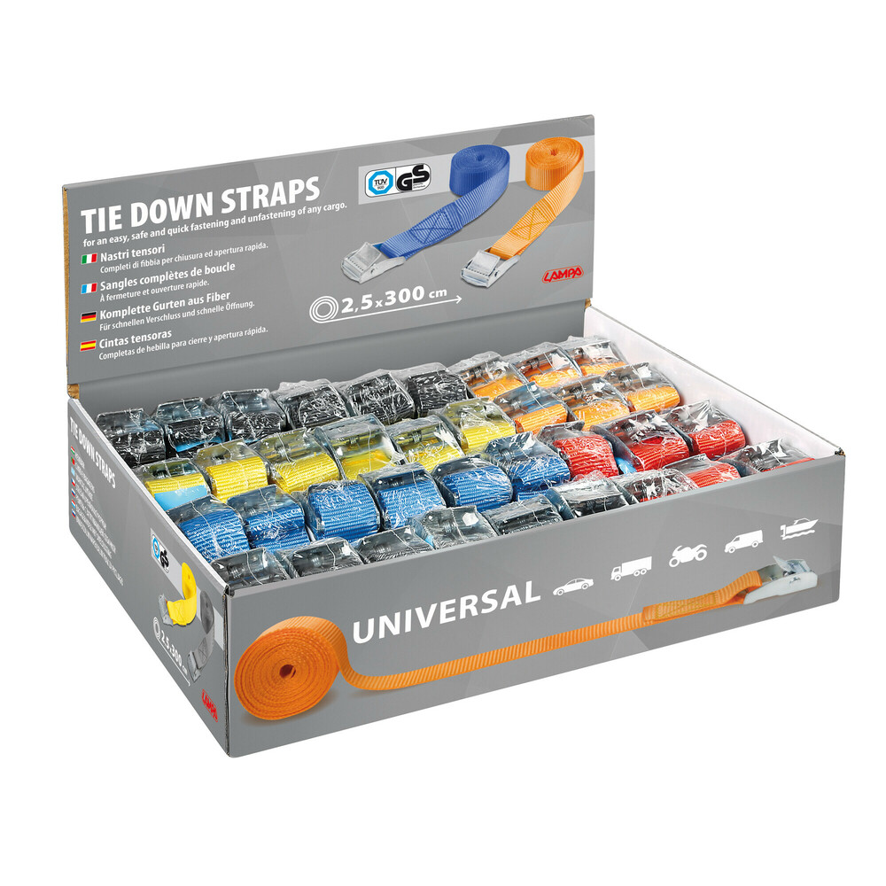 Tie down strap, 300 cm - Display, 36 pcs