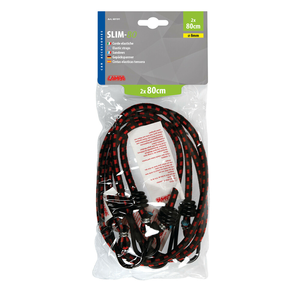 Slim elastic straps - Ø 8 mm - 2x80 cm