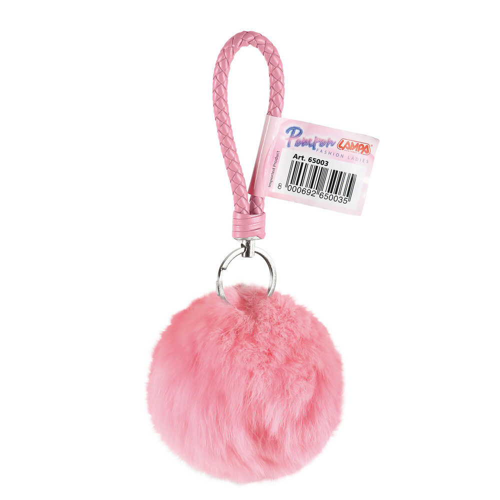 Real fur pompon keychain lapin - Bulk 1 pc