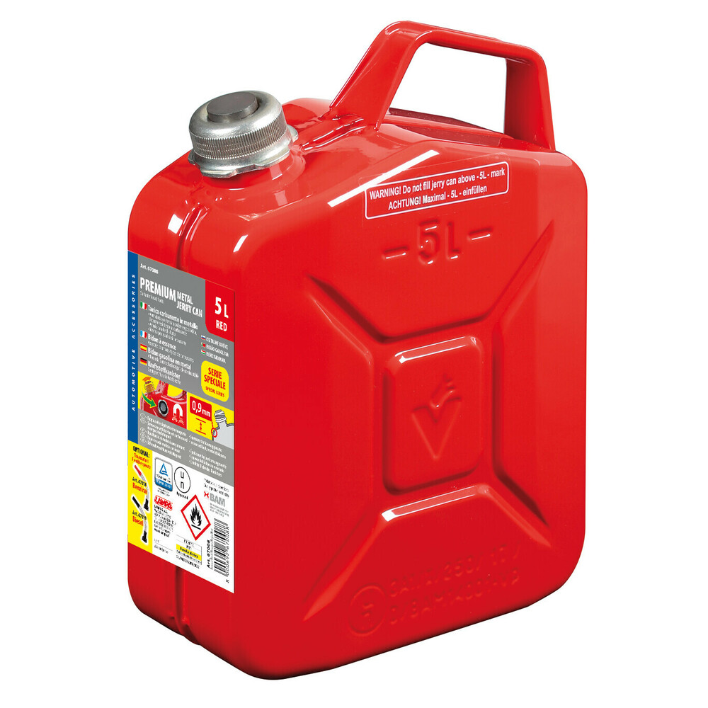 Premium, jerrican carburant en métal - 5 L - Rouge