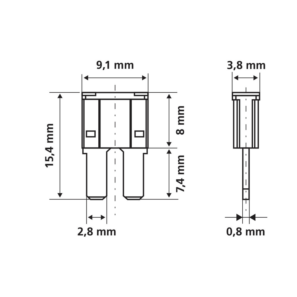 Set 50 Fusibili Lamellari 12 / 32V 10A