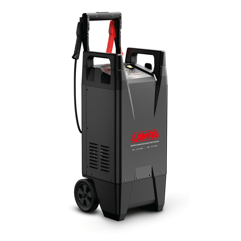 Caricabatterie professionale a carrello con funzione avviamento, 12/24V