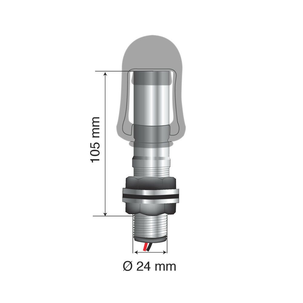 Fix-5, Staffa Con Perno E Spinotto DIN Per Luce Di Segnalazione Attacco Tubolare