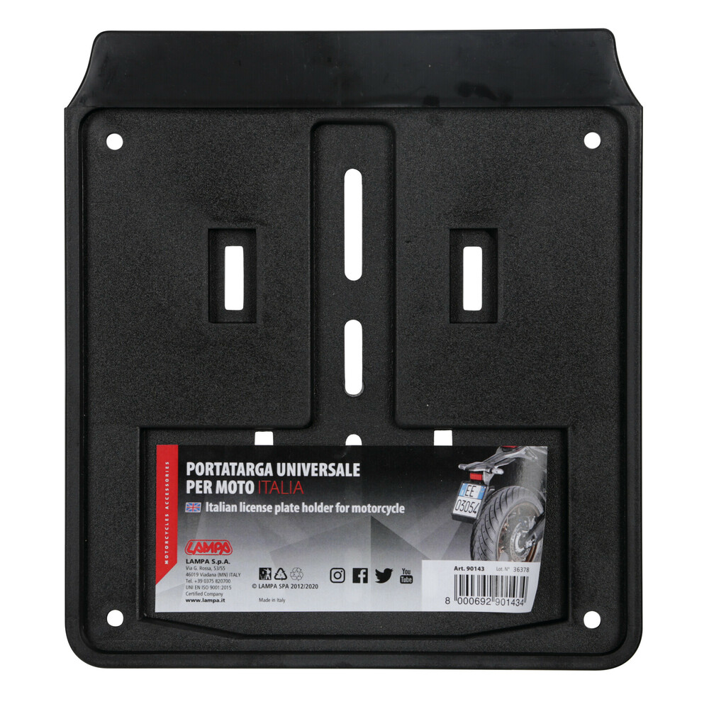 Portatarga Universale Regolabile In Alluminio Nero – Staffa Per Moto Con Attacco Per Targa Posteriore