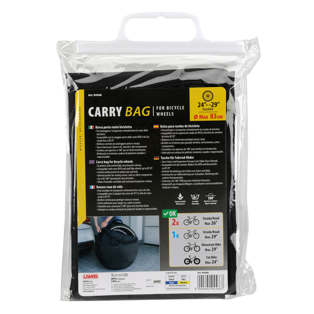 Carry bag for bicycle wheels