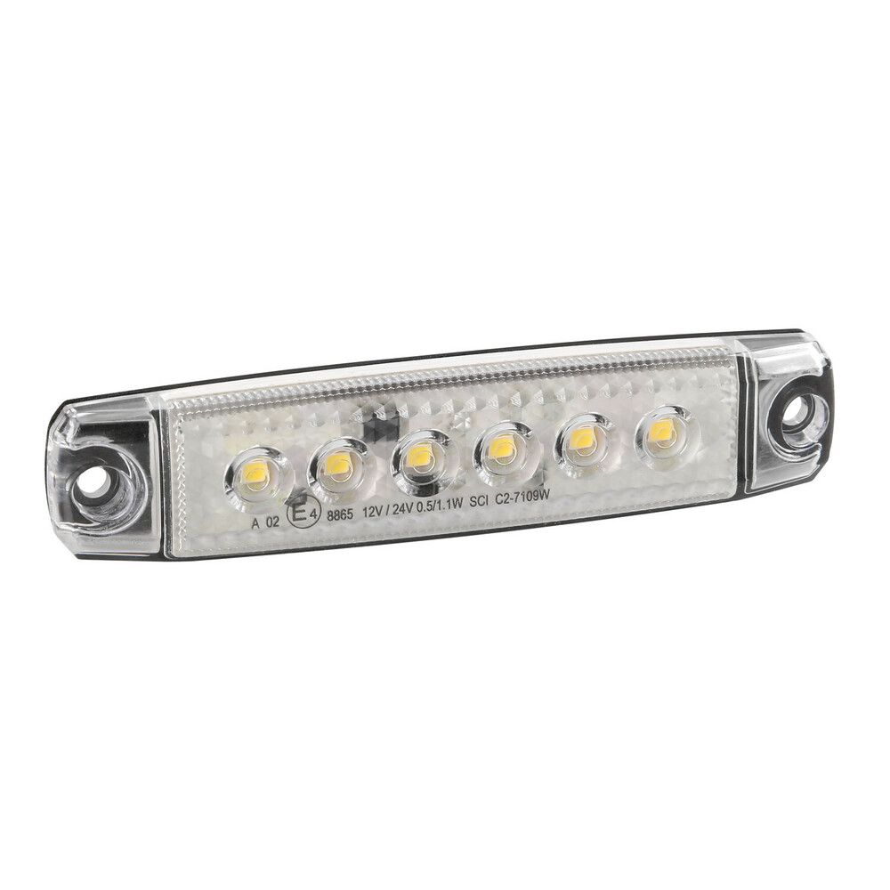 Luce ingombro a 6 Led, montaggio in superficie, 12/24V - Bianco