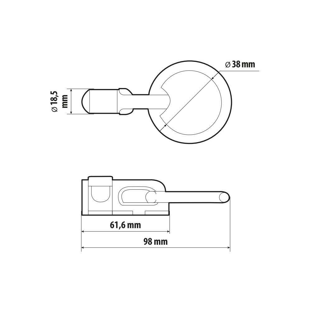 Double stud sliding fitting ring - Type 4