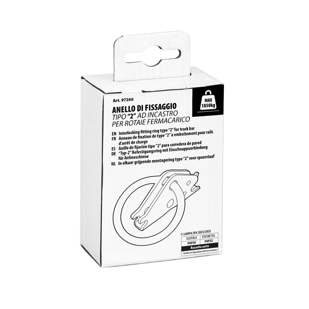 Anello di fissaggio per rotaie fermacarico ad incastro - Type 2