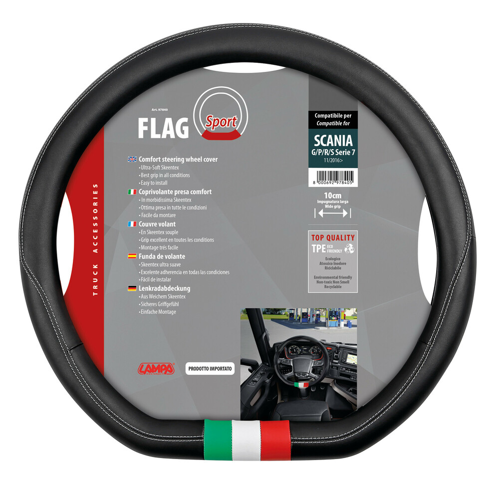 Flag Italia, coprivolante su misura in Skeentex - compatibile per - Scania  G/P/R/S Serie 7 (