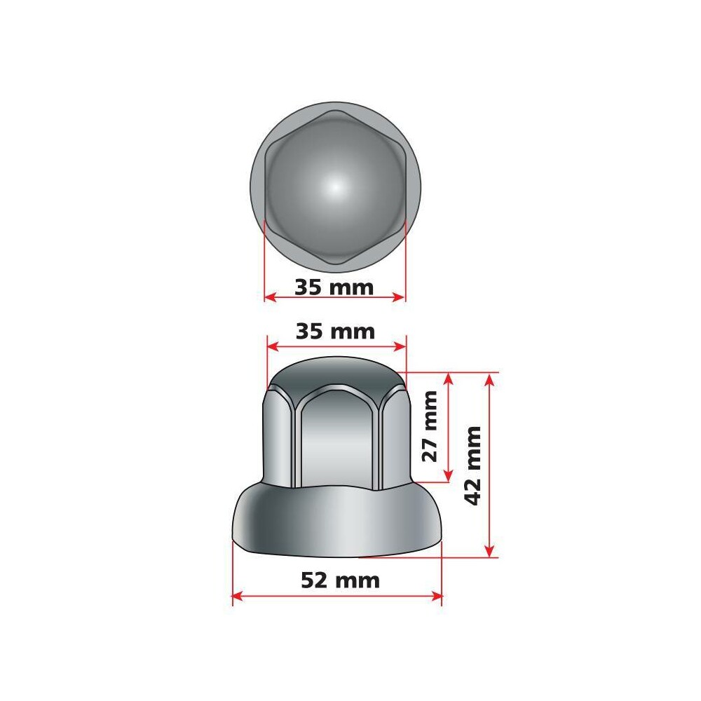 Lampa 97986 Set 40 Pezzi Copribulloni Testa Tonda Lucidati