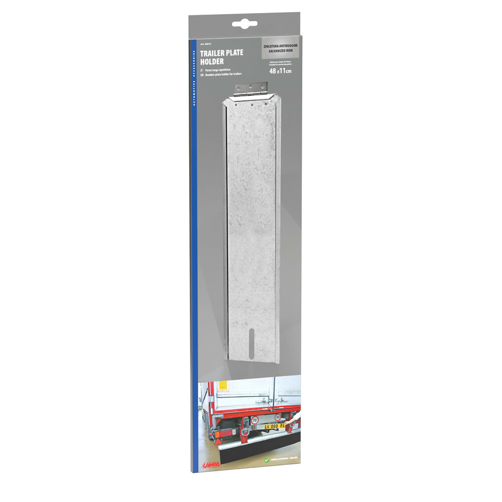 Porta Targa Ripetitrice LAMPA In Acciaio Inox Per Rimorchi – 98669, Grigio