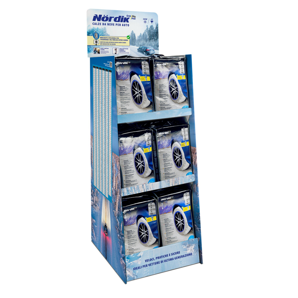 3-tier floor display for snow socks - Gran Pree Nördik