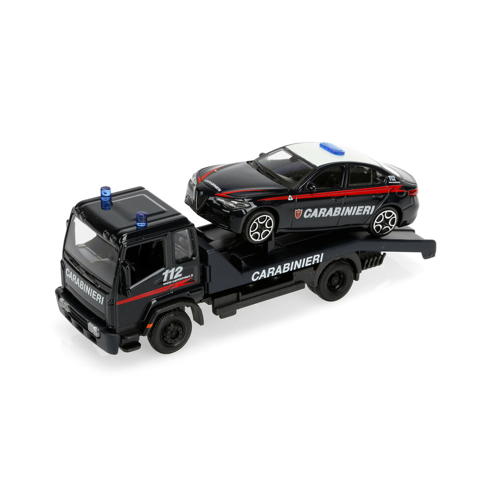 Camión grúa Carabinieri con coche, Burago, escala 1:43