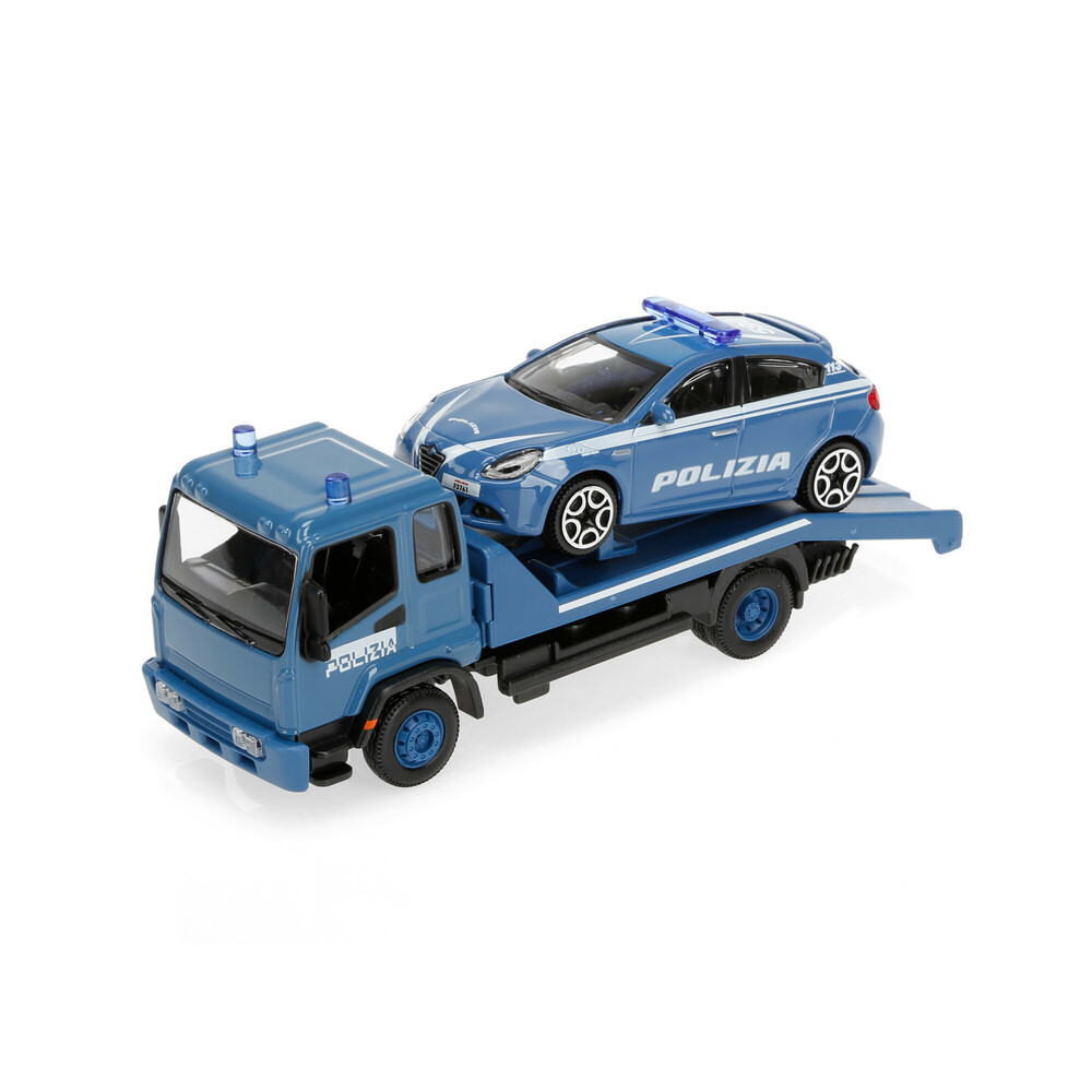Camión grúa Policía con coche, Burago, escala 1:43