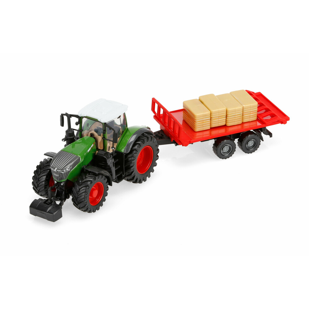 Agricultural tractor with trailer, Burago, 1:43 scale