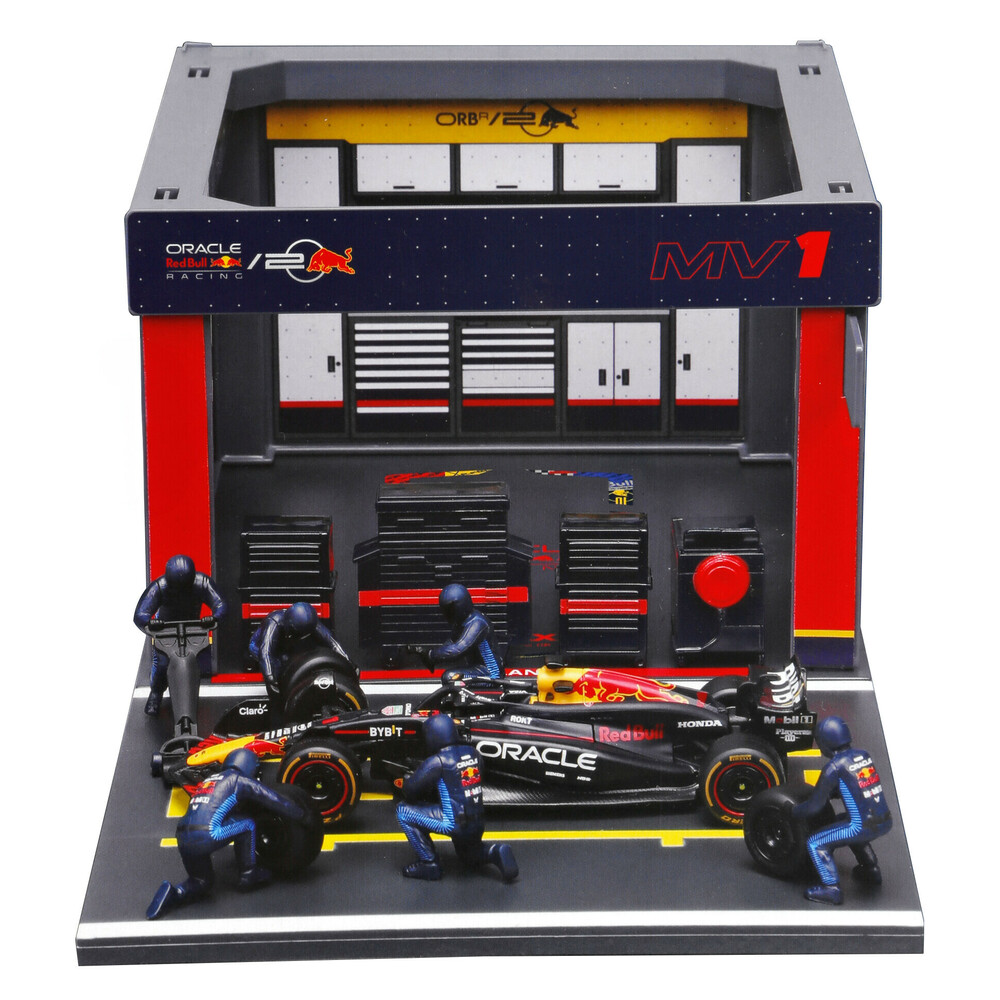 Pit Stop Red Bull RB20 Verstappen, Burago, escala 1:43
