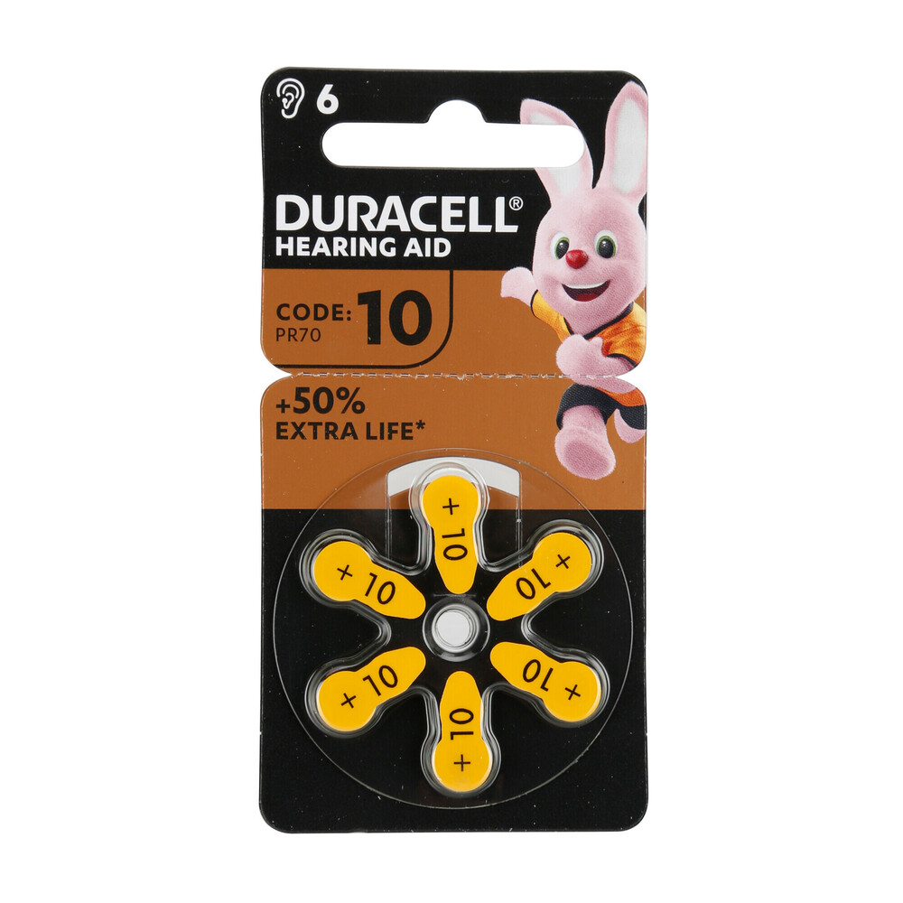 Duracell Hearing Aid, “10”, 6 pz