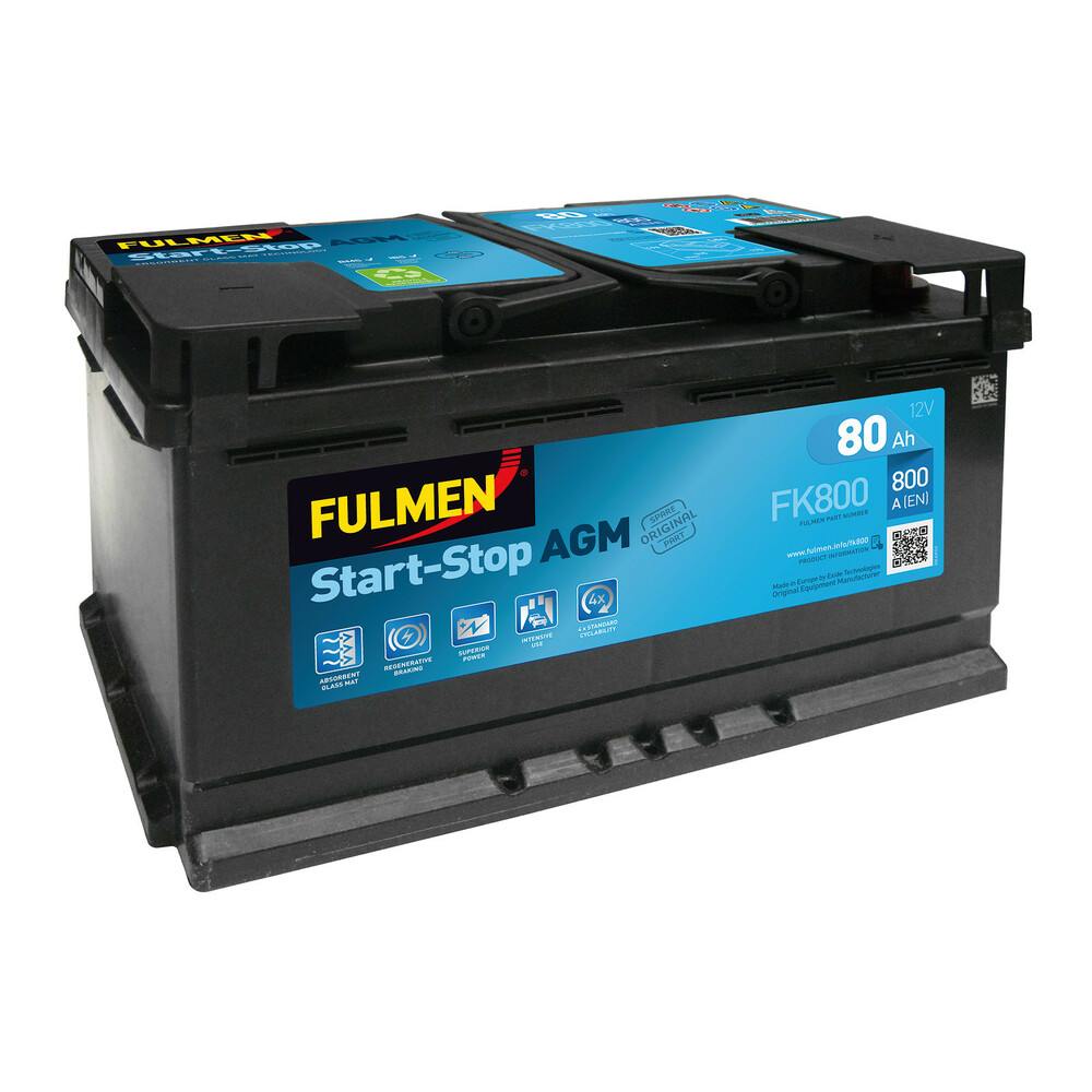 Battery 12V - Fulmen Start-Stop AGM - 80 Ah - 800 A - L04