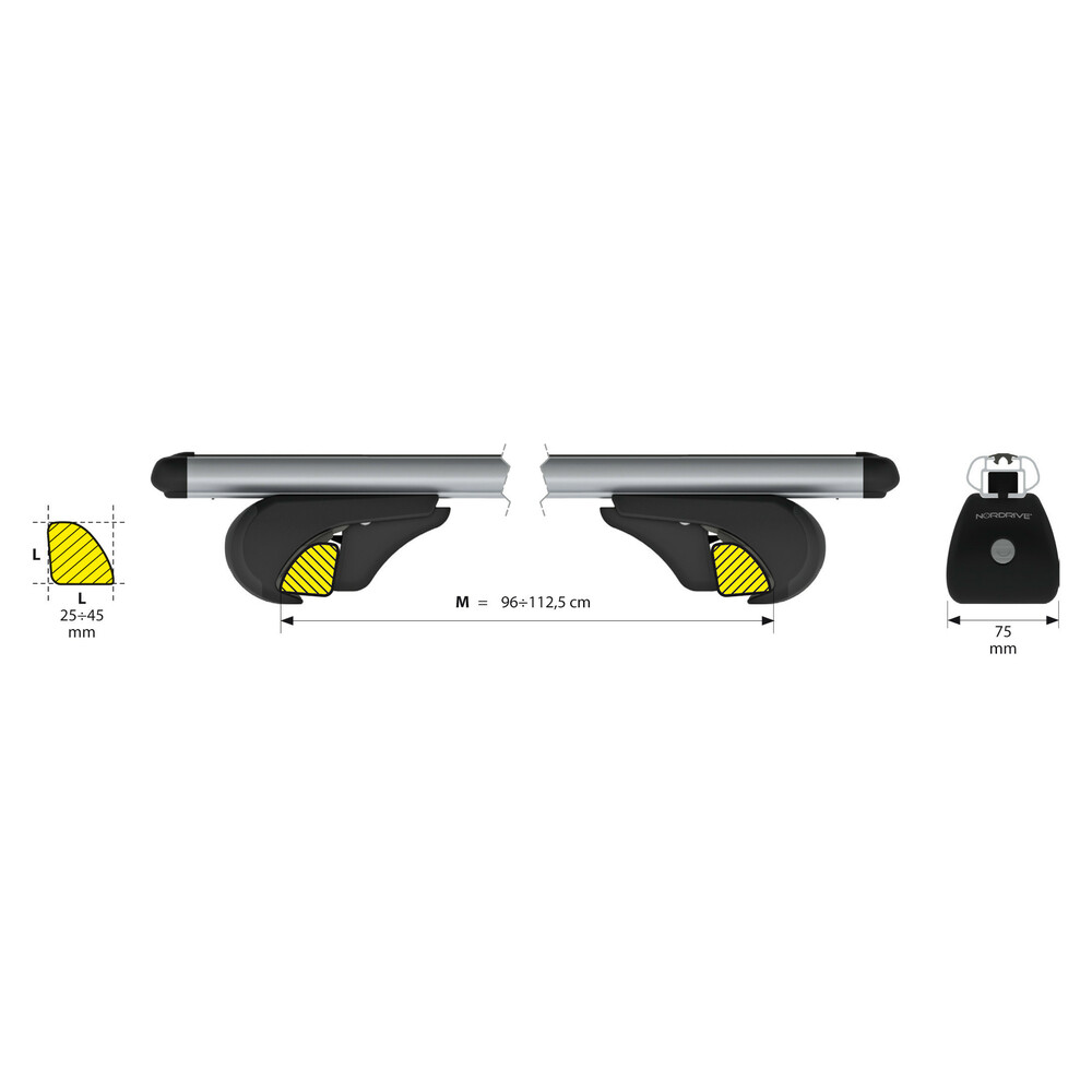 Barre portatutto per Fiat Panda, anno 02/12>10/20 - Nordrive