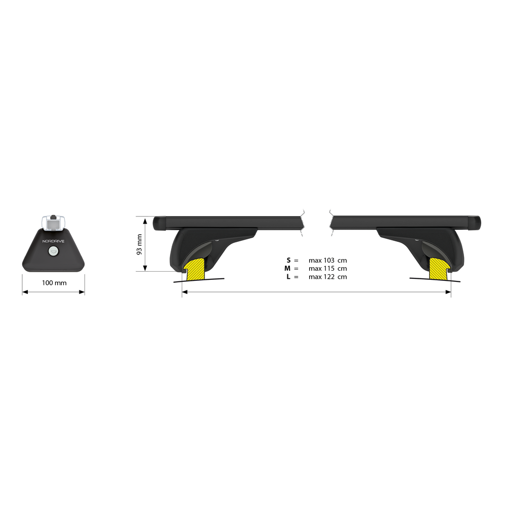 Helio Black In-Rail, set completo barre portatutto in alluminio - M - Evos IA