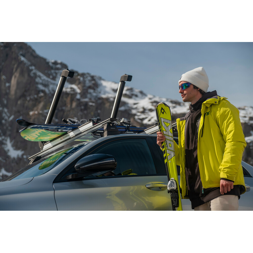 Nordic-King EVO aluminium NK-60, porte-skis pour barres de toit - Argent