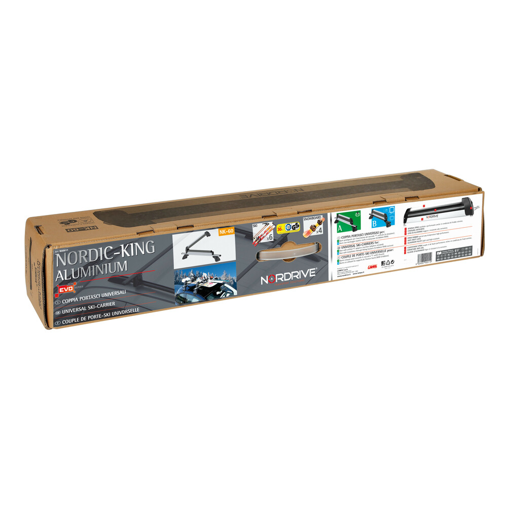 Nordic-King EVO aluminium NK-60, ski carrier - Silver