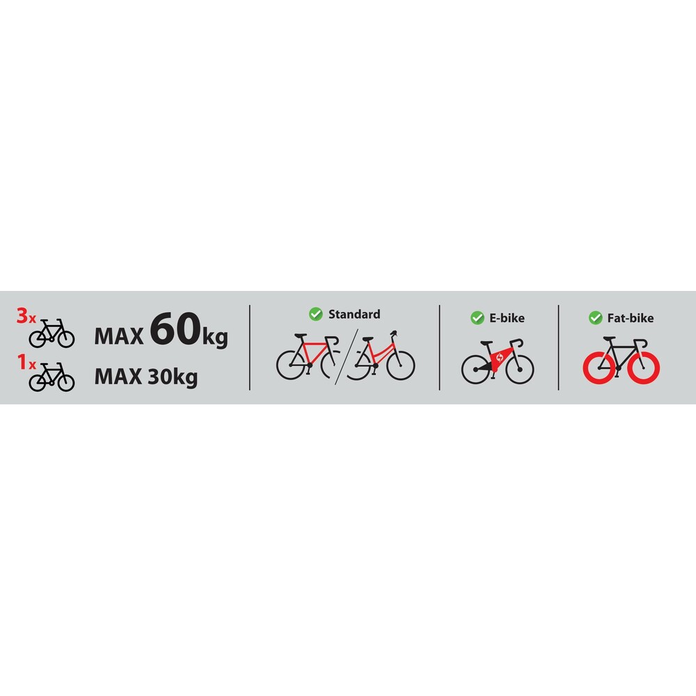 Asura 3, bicycle rack for tow ball - 3 bikes