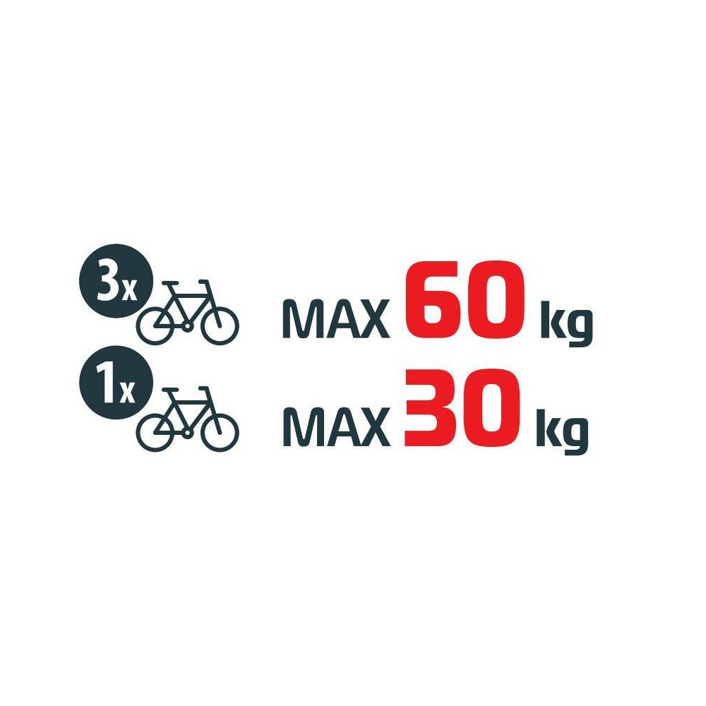 Asura 3, portabiciclette per gancio traino - 3 bici