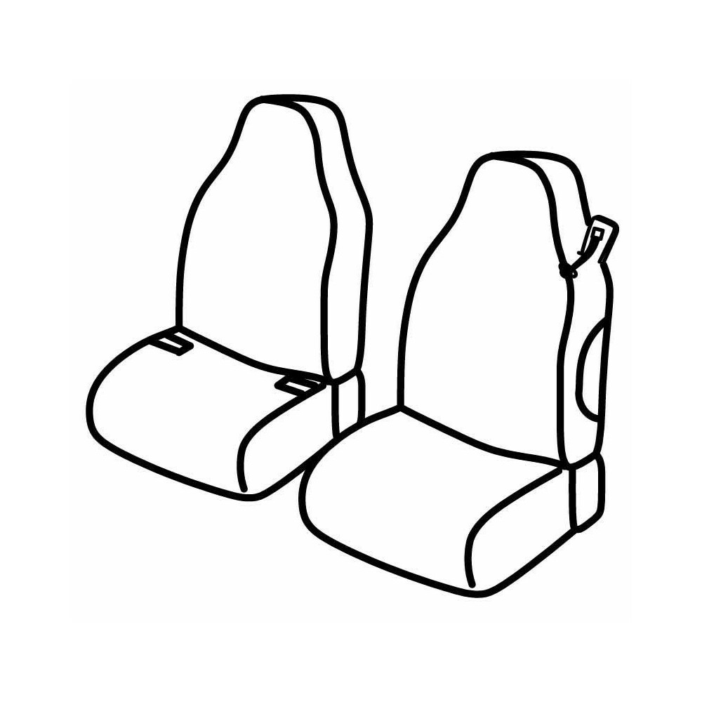 Set Sitzbezüge Superior - Grau/schwarz - kompatibel für Smart Fortwo  (11/14>)