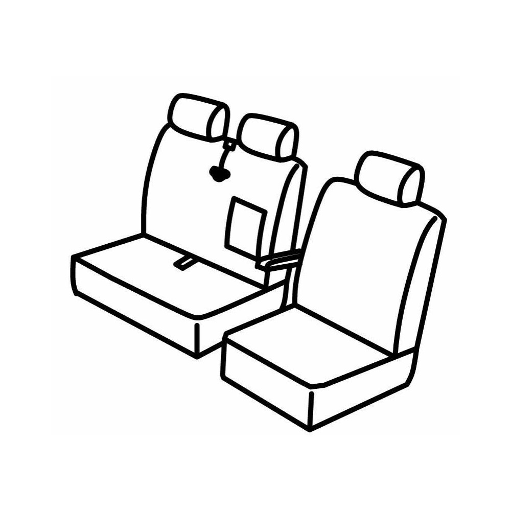 Set Sitzbezüge Superior - Schwarz/Rot - kompatibel für Citroen