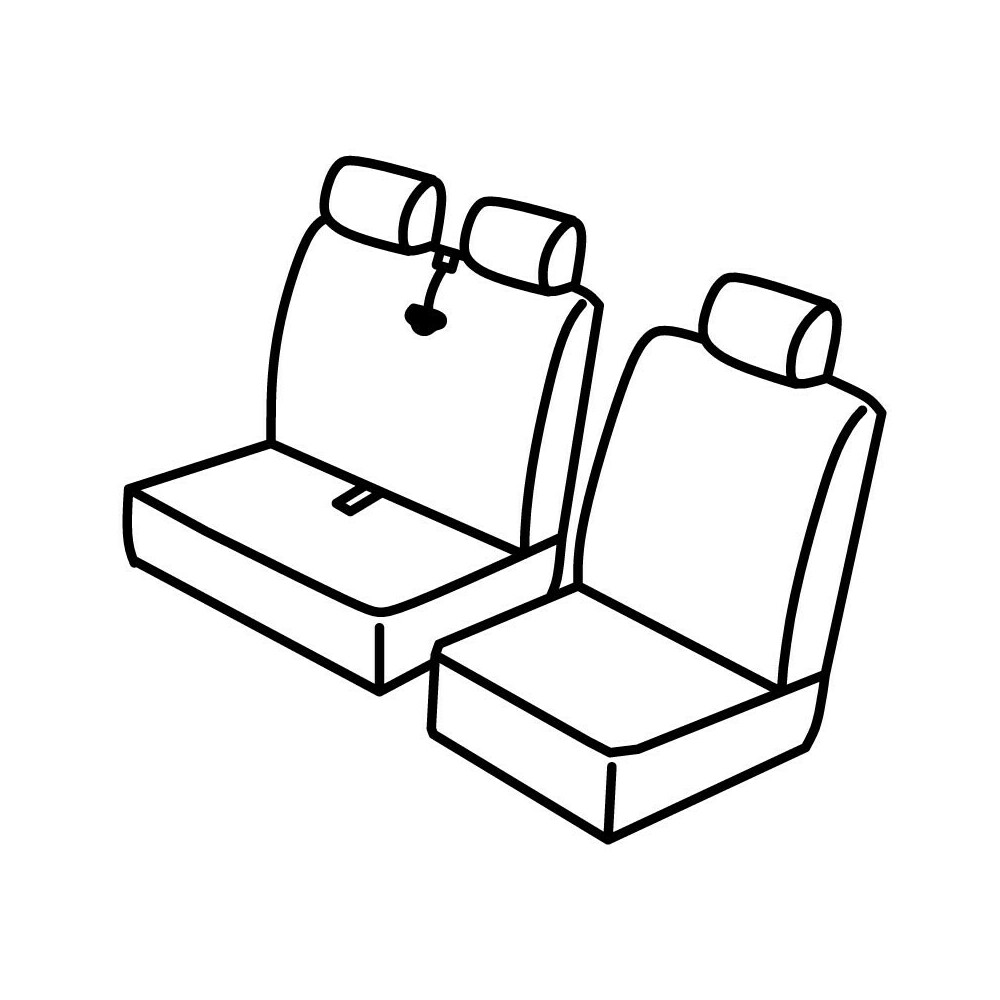 Set coprisedili Superior - Nocciola - compatibile per Citroen Jumpy (01/07>03/16) - Fiat Scudo (01/07>04/16) - Peugeot Expert (01/07>03/16)