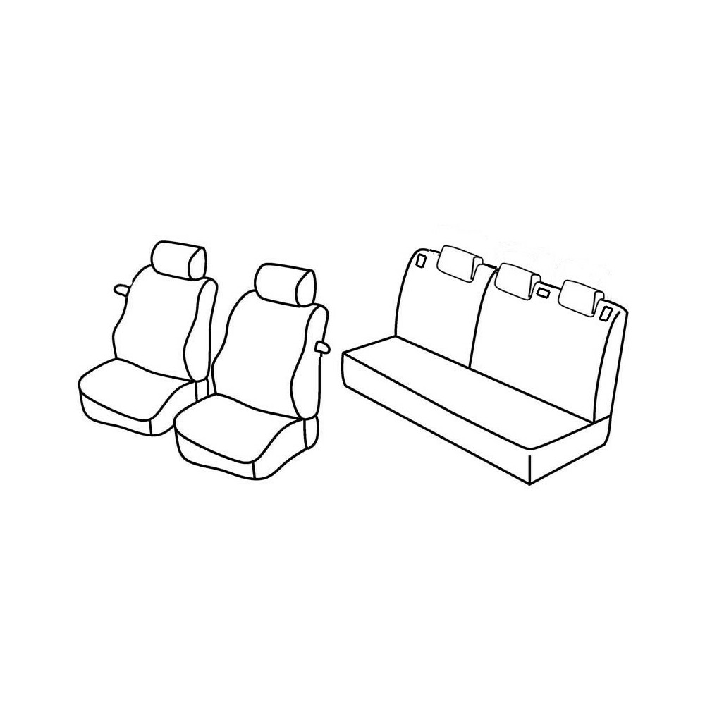 Set Sitzbezüge Superior - Grau/schwarz - kompatibel für Ford Fiesta 3p  (11/02>08/08)